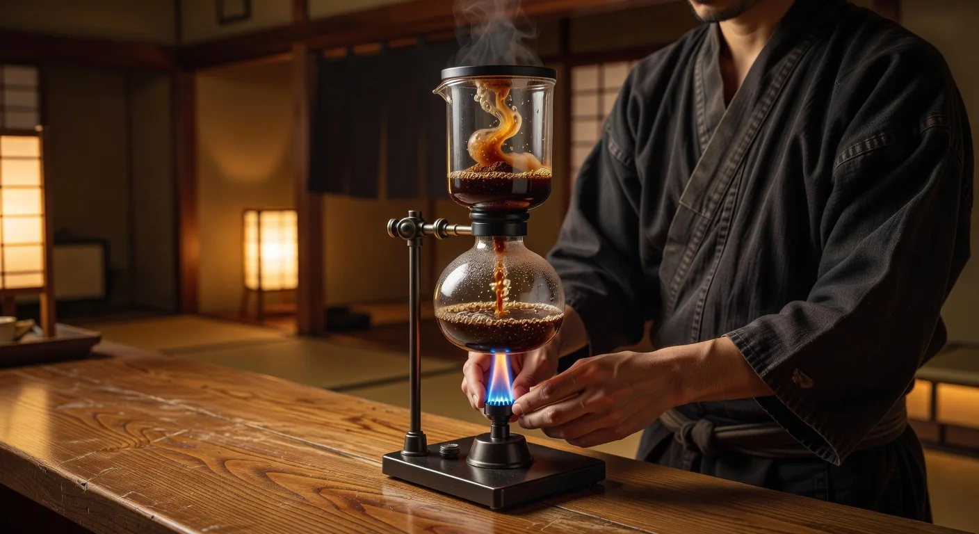 Japanese siphon coffee brewing